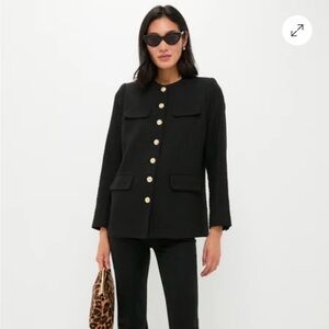 Tuckernuck Pomander Place Jennings Tweed Black Blazer with Gold Buttons xs